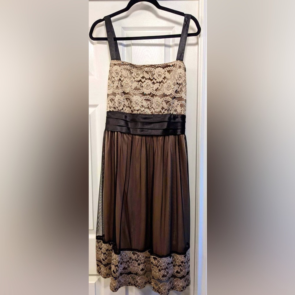 Brown and Gold Dress